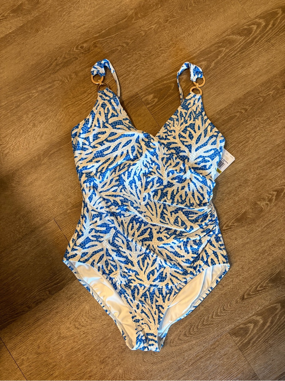 Michael Kors Blue & White One-Piece Swimsuit
